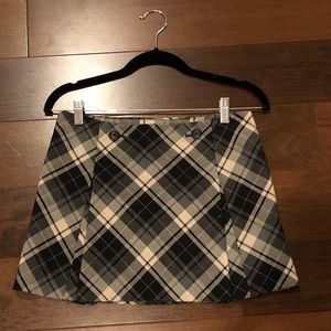 Express Black & White Plaid Mini Skirt